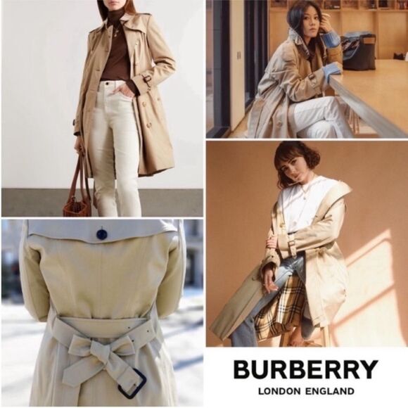 BURBERRY Tan Vintage Nova Check Fall Pea Trench Coat Sz. Small - Picture 1 of 11